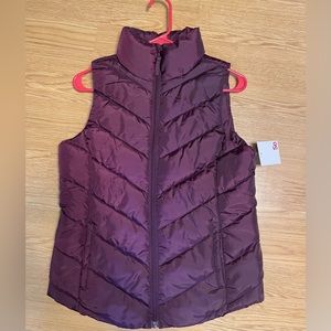 So Burgundy Puffer Vest - New With Tags